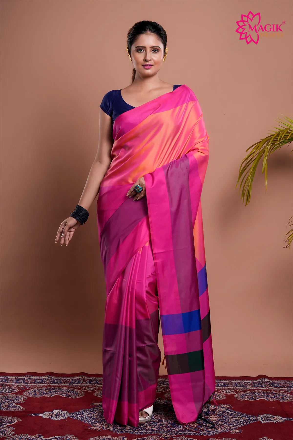 3D Katan Silk Saree